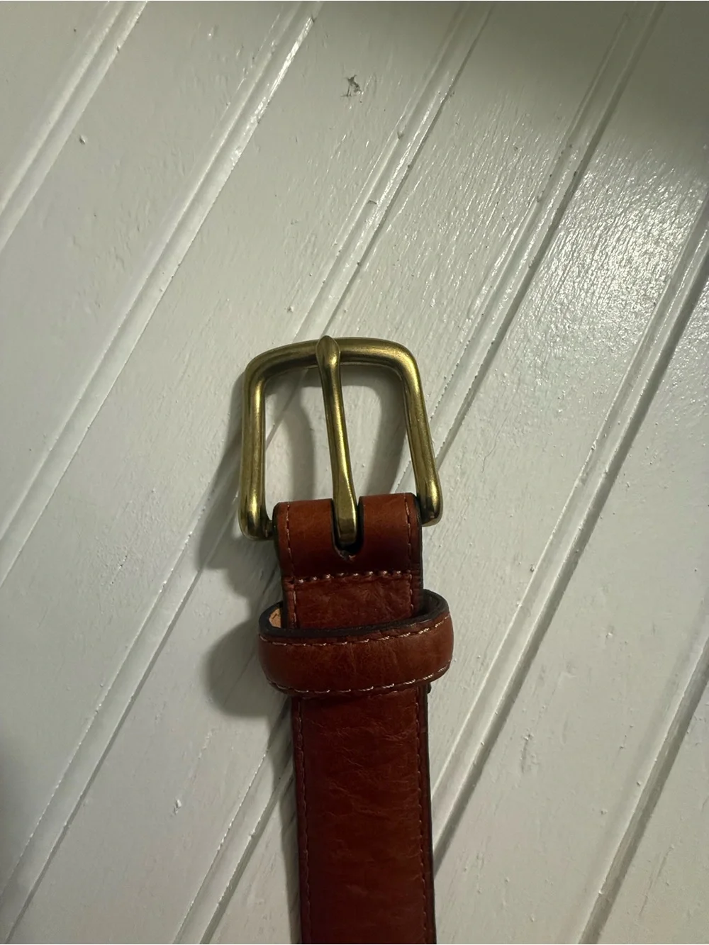 NWOT Vermont Country Store Mens American Bison Leather Belt Brown Size 44 #82976